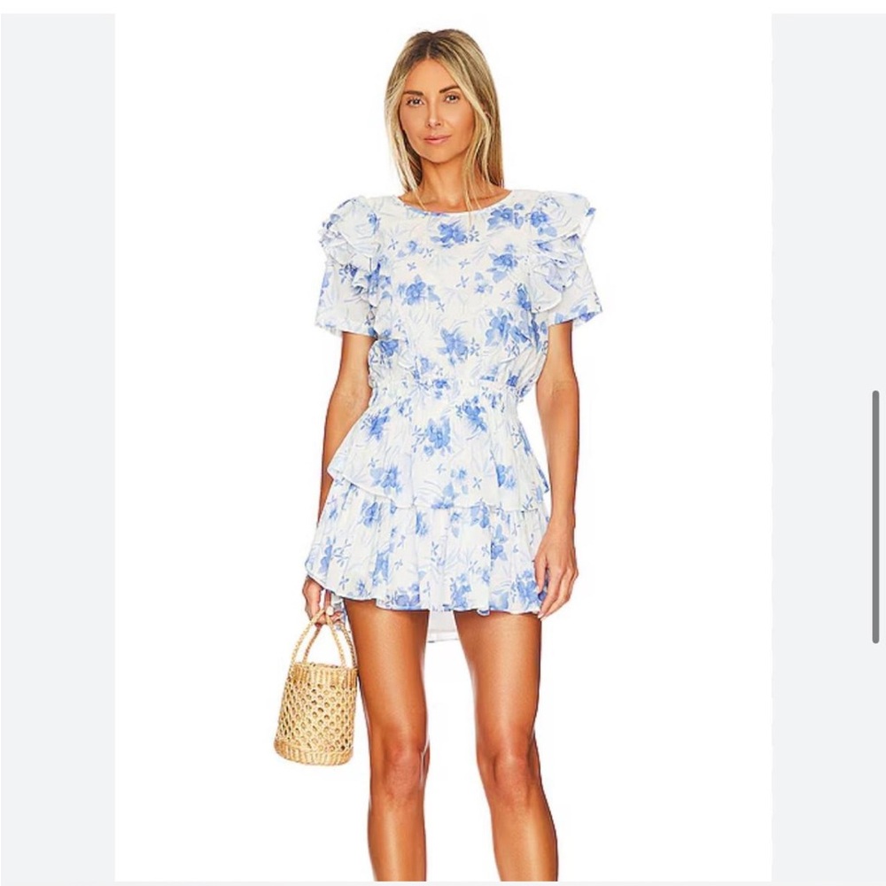 Floral Blue and White Women's Dress